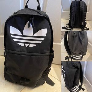 Black and White Medium Sized Adidas Trefoil Backpack  🎒